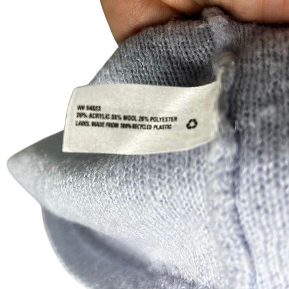 Gap Sweater Womens M Wool Scoop Circle Neck Jet Stream Blue Long Sleeve Pullover - Picture 6 of 8